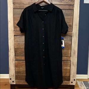 NWT Well Worn Linen Blend Shirt Dress - Large